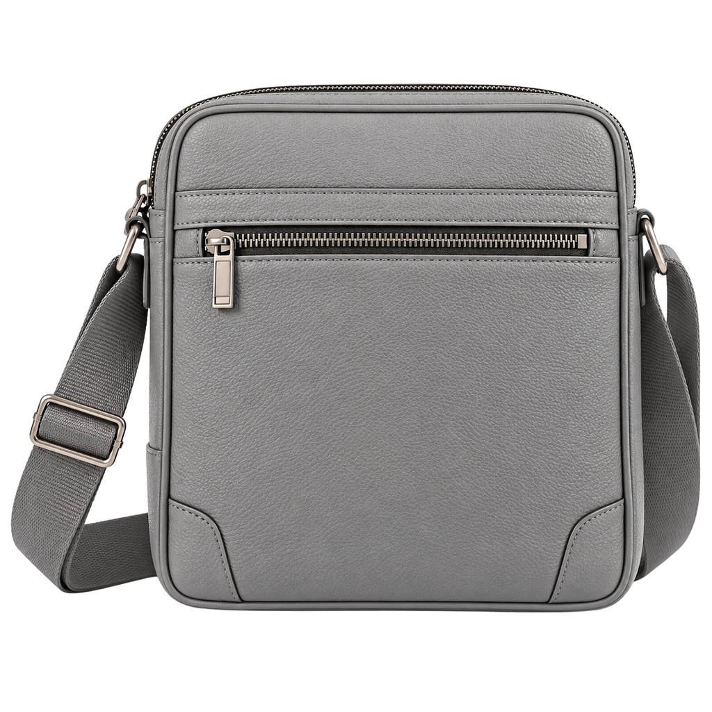 Premium Textured Crossbody Bag – Light Grey | OSTTRAVALLE
