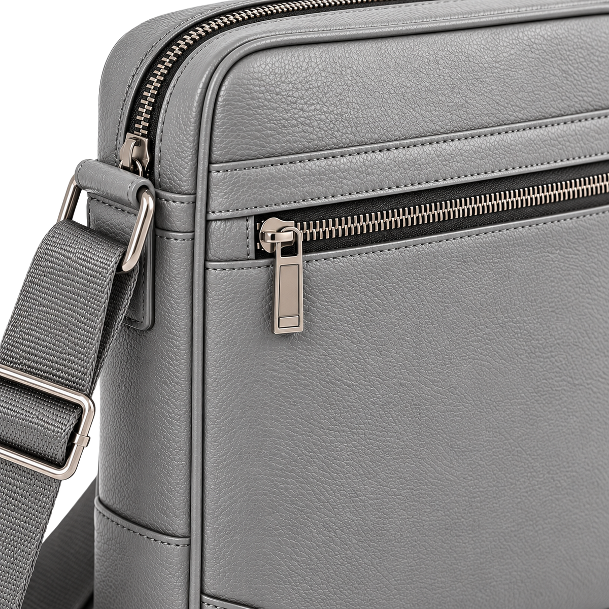 Premium Textured Crossbody Bag – Light Grey | OSTTRAVALLE