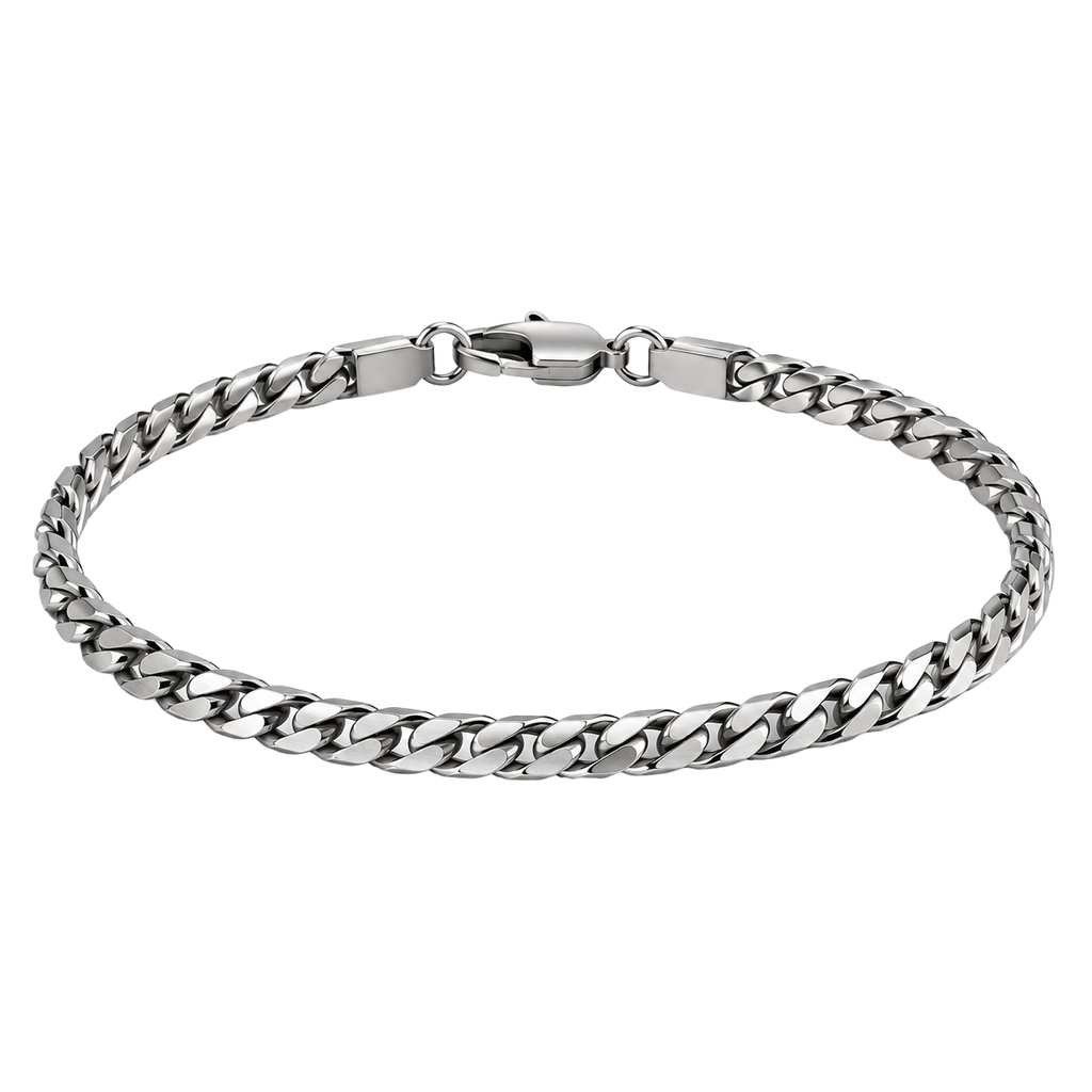 Premium Stainless Steel Cuban Link Bracelet – Polished Silver | OSTTRAVALLE