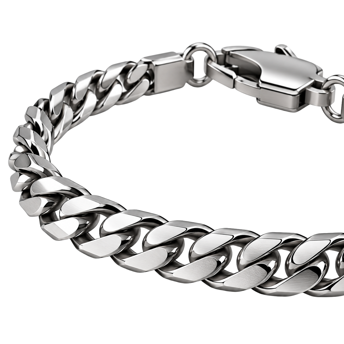 Premium Stainless Steel Cuban Link Bracelet – Polished Silver | OSTTRAVALLE