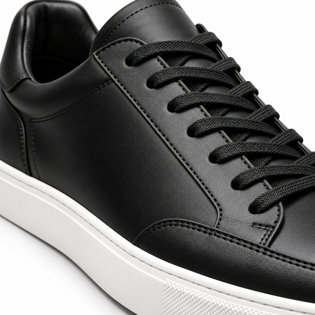 Premium Leather Low-Top Trainers – Classic Black | OSTTRAVALLE