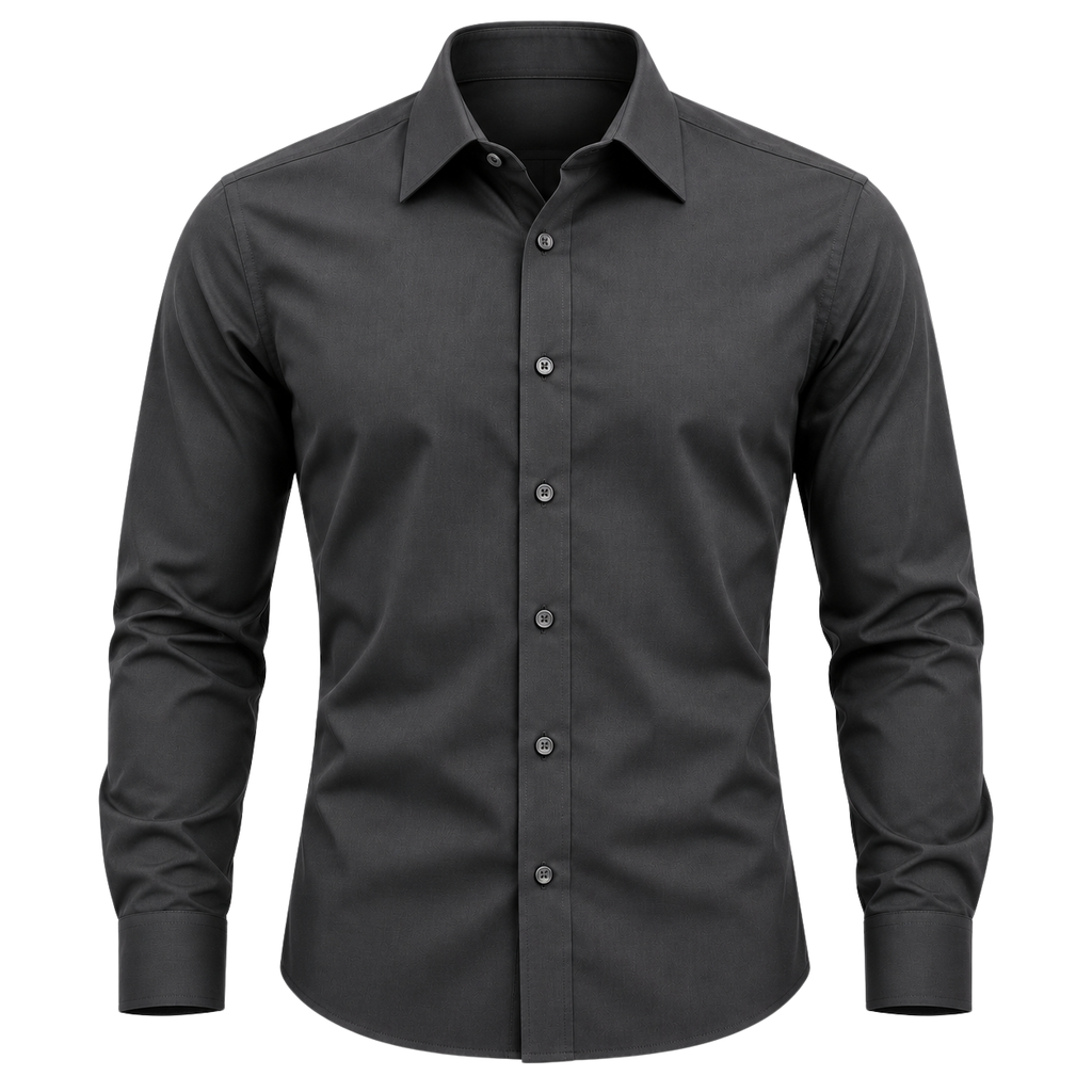Premium Tailored Cotton Shirt – Charcoal Grey | OSTTRAVALLE